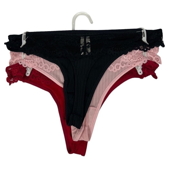 JESSICA SIMPSON Women’s Panties Sz Small Pkg/3 Ultra Flirty Thong Multi Colors - Picture 3 of 8